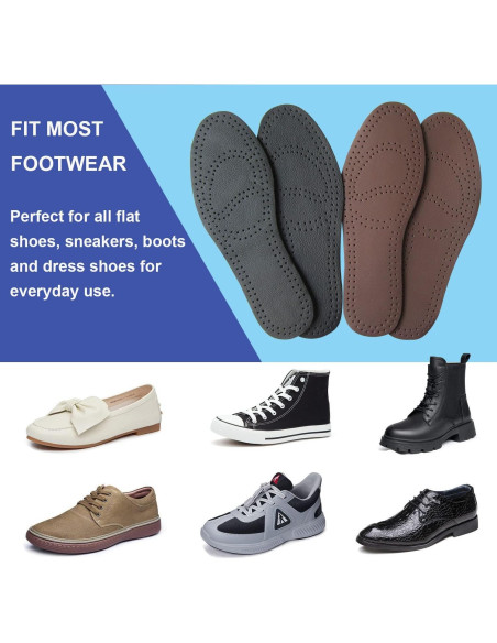 Plantillas de Cuero Bellcon para Hombres 9 M US - 2 Pares