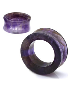 Tapones de oído de amatista púrpura SoScene 12MM