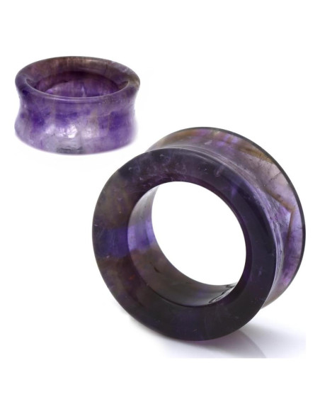 Tapones de oído de amatista púrpura SoScene 12MM