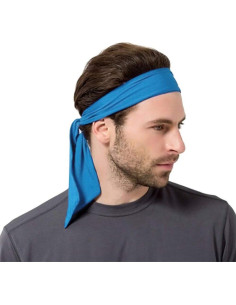 Cinta para la cabeza Y8HM de seda azul, secado rápido, unisex 2