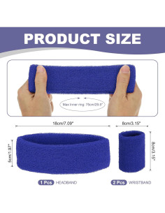 Conjunto de Bandas para Sudor MECCANIXITY Azul - Cabeza y Muñeca 2