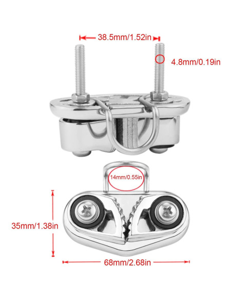 Cleat de Barco Aramox Acero Inoxidable 316 para Cuerda 10mm