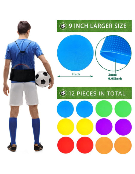 Marcadores de Agilidad PIKZH 9" Antideslizantes 12 Pcs
