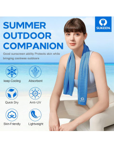 Toalla Enfriadora Sukeen 101.6x30.5 cm Microfibra Verde/Azul/Rosa 2