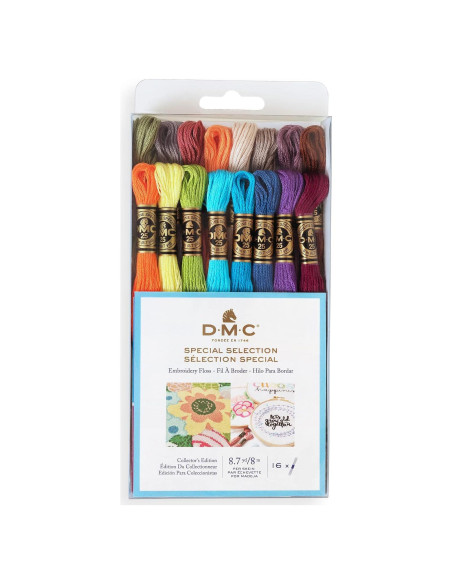 Hilos de Bordado DMC - Paquete de 16 madejas Algodón