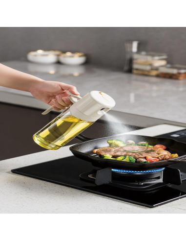 Pulverizador de Aceite Hcirjhie 550ml Botella Spray Cocina