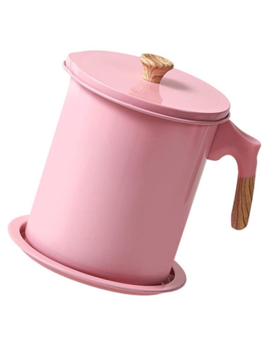 Olla Coladora de Aceite Cyrank Rosa 13.5x17cm Acero Inoxidable