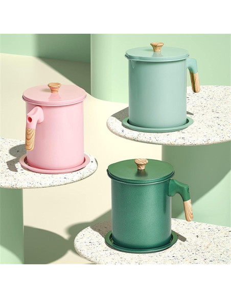 Olla Coladora de Aceite Cyrank Rosa 13.5x17cm Acero Inoxidable Olla Coladora de Aceite Cyrank Rosa 13.5x17cm Acero Inoxidable