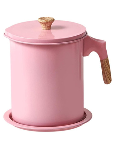 Olla Coladora de Aceite Cyrank Rosa 13.5x17cm Acero Inoxidable