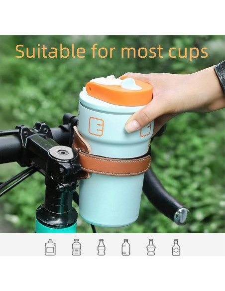 Soporte para Taza PoverDonunt Ajustable Negro para Bicicleta