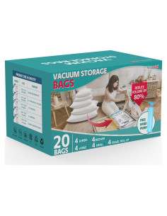 20 Bolsas de Almacenamiento al Vacío Newunisi - Jumbo, Grande, Mediano, Pequeño