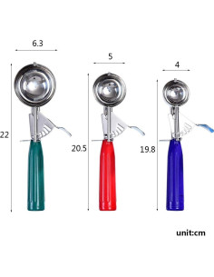 Juego de cucharas para helado Longluosi 3 tamaños acero inoxidable 2