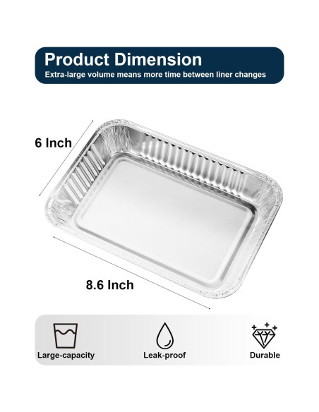 Bandejas de Goteo Desechables Matchwaves para Grill Weber 20 Pcs