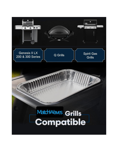 Bandejas de Goteo Desechables Matchwaves para Grill Weber 20 Pcs
