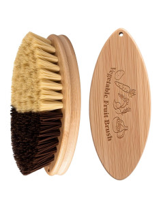 Honeydak 2 Cepillos de Verduras de Madera para Limpiar Patatas y Zanahorias