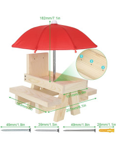 Comedero para Ardillas SENENQU con Paraguas y Soporte para Mazorcas 2