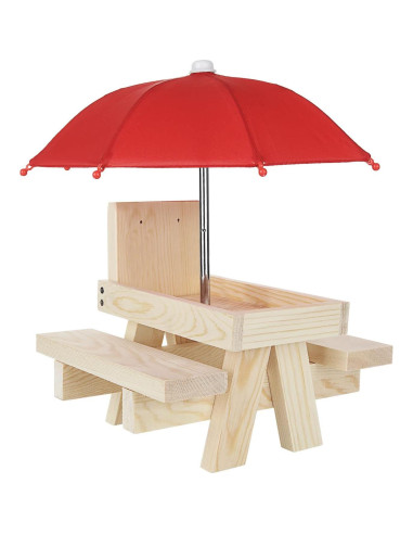 Comedero para Ardillas SENENQU con Paraguas y Soporte para Mazorcas