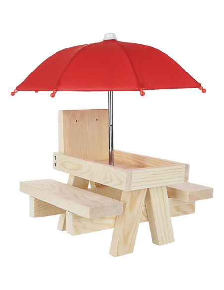 Comedero para Ardillas SENENQU con Paraguas y Soporte para Mazorcas