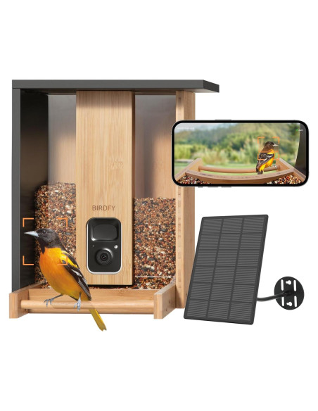 Comedero de Aves Inteligente NETVUE Bambú 3.5L con Cámara AI Comedero de Aves Inteligente NETVUE Bambú 3.5L con Cámara AI