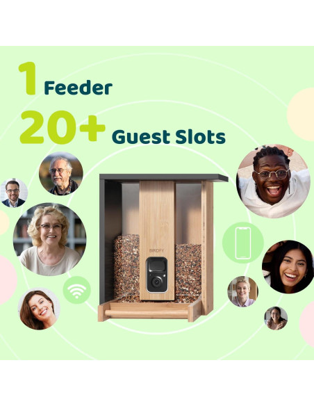 Comedero de Aves Inteligente NETVUE Bambú 3.5L con Cámara AI Comedero de Aves Inteligente NETVUE Bambú 3.5L con Cámara AI
