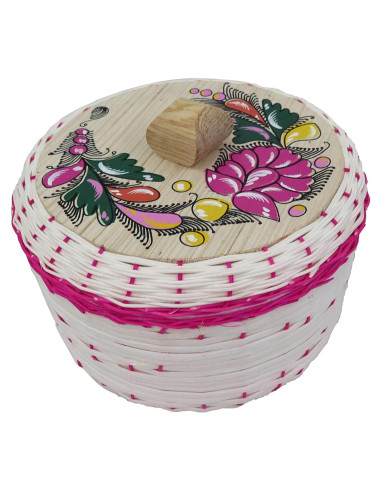 Cesta para Tortillas Mexicana Leos Imports - Paja y Espuma 20cm