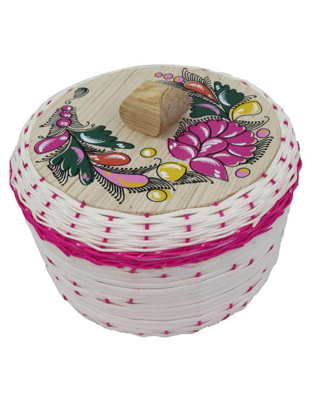 Cesta para Tortillas Mexicana Leos Imports - Paja y Espuma 20cm