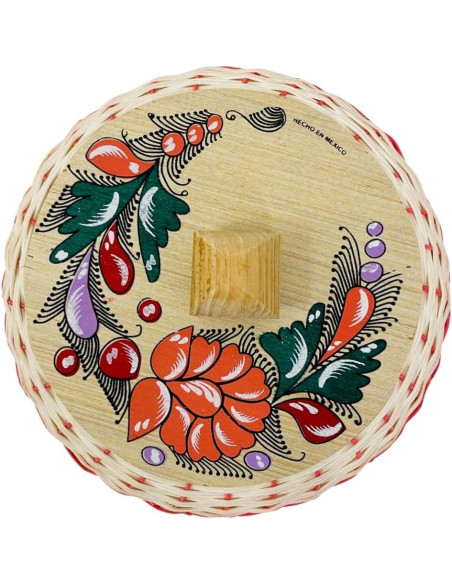 Cesta para Tortillas Mexicana Leos Imports - Paja y Espuma 20cm