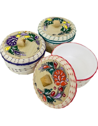 Cesta para Tortillas Mexicana Leos Imports - Paja y Espuma 20cm
