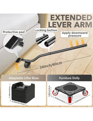 Carretilla de Muebles WOUOW con Elevador y Ruedas 499 kg