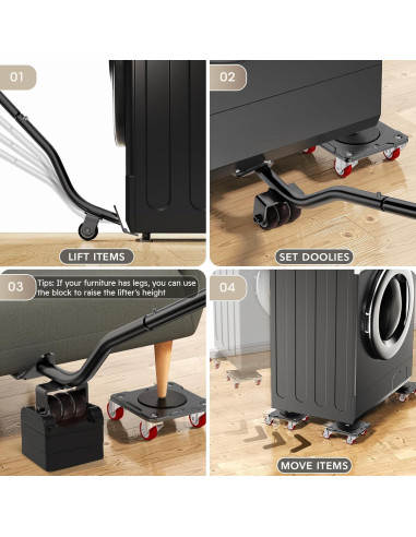 Carretilla de Muebles WOUOW con Elevador y Ruedas 499 kg