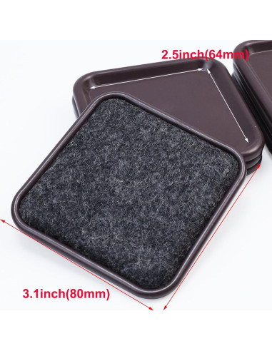 Deslizadores de Muebles Geesatis 8 Pcs 7.87x7.87cm Reutilizables