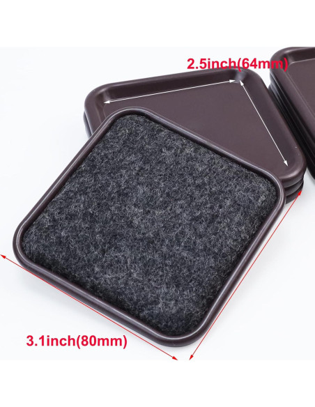 Deslizadores de Muebles Geesatis 8 Pcs 7.87x7.87cm Reutilizables