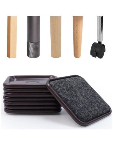 Deslizadores de Muebles Geesatis 8 Pcs 7.87x7.87cm Reutilizables