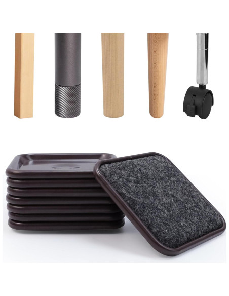 Deslizadores de Muebles Geesatis 8 Pcs 7.87x7.87cm Reutilizables