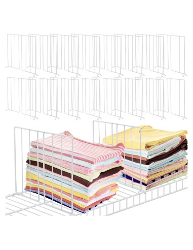 Divisores de Estante de Alambre Amylove 12 Pcs para Closet