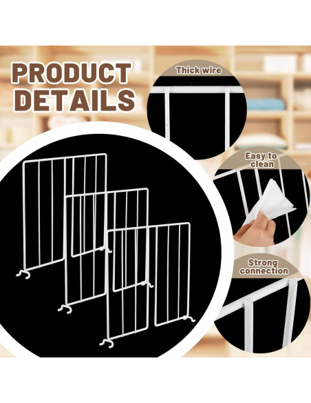 Divisores de Estante de Alambre Amylove 12 Pcs para Closet Divisores de Estante de Alambre Amylove 12 Pcs para Closet