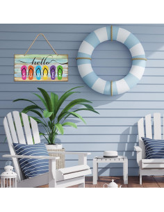 Señal de Madera Tatuo Hola Verano 30x15 cm Decoración 2