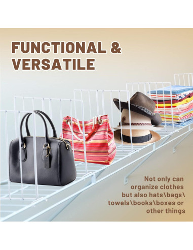 Divisores de Estante de Alambre Amylove 12 Pcs para Closet