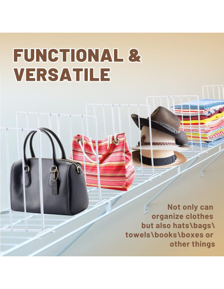 Divisores de Estante de Alambre Amylove 12 Pcs para Closet Divisores de Estante de Alambre Amylove 12 Pcs para Closet