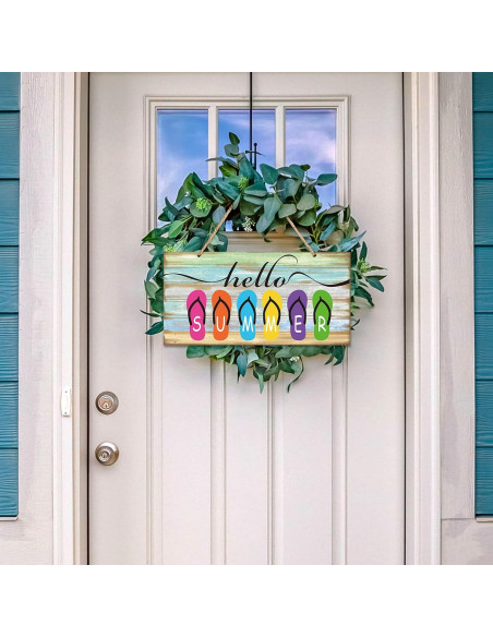 Señal de Madera Tatuo Hola Verano 30x15 cm Decoración