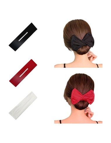 Juego de 3 Fabricantes de Moño de Cabello IRITEC - Negro, Blanco, Rojo