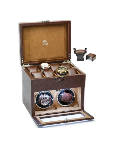 Enrollador de Relojes Automáticos Mirage Ébano Negro 8 Ranuras