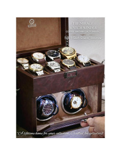 Enrollador de Relojes Automáticos Mirage Ébano Negro 8 Ranuras 2