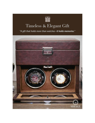 Enrollador de Relojes Automáticos Mirage Ébano Negro 8 Ranuras