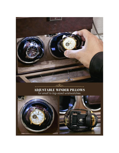 Enrollador de Relojes Automáticos Mirage Ébano Negro 8 Ranuras