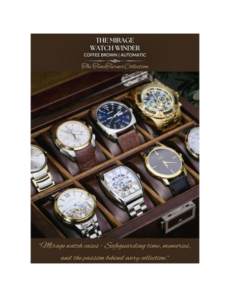 Enrollador de Relojes Automáticos Mirage Ébano Negro 8 Ranuras