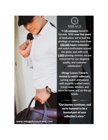 Enrollador de Relojes Automáticos Mirage Ébano Negro 8 Ranuras