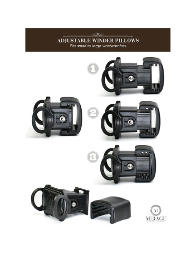 Enrollador de Relojes Automáticos Mirage Ébano Negro 8 Ranuras