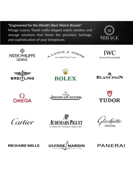 Enrollador de Relojes Automáticos Mirage Ébano Negro 8 Ranuras