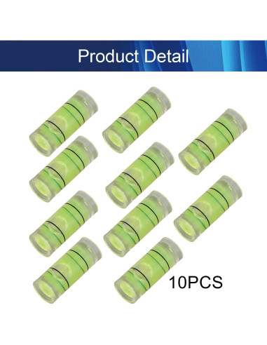 10 Niveles de Burbuja Cilíndricos Hegebeck 8x20mm PMMA